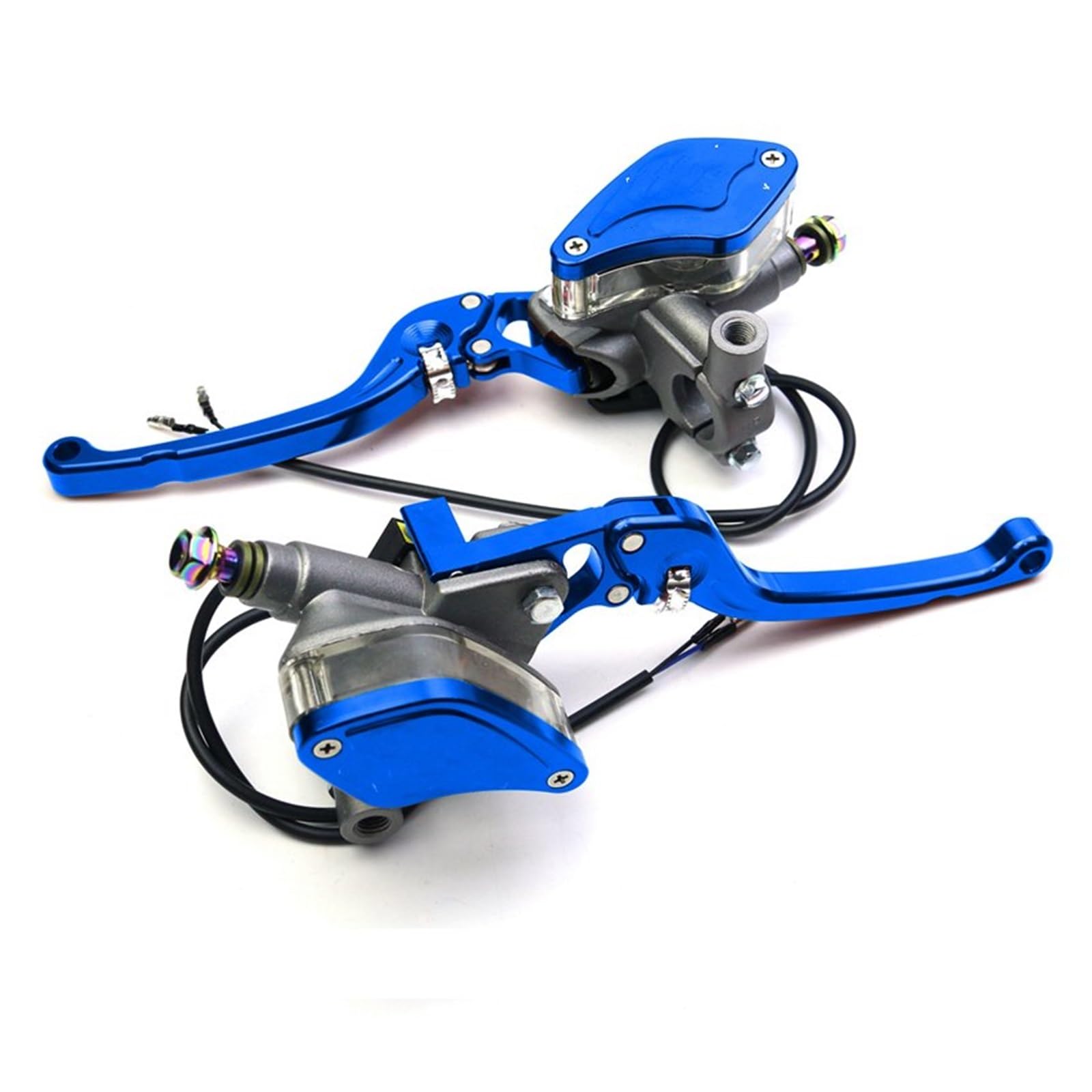 TINGYUS Motorbike Brake Lever Motorcycle 22mm Handlebar Hydraulic Clutch Lever Brake Pump Master Cylinder(Blue)