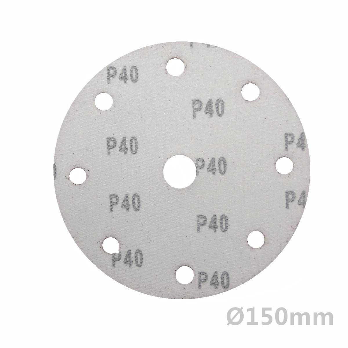 Lot de 25 disques abrasifs auto-agrippants Ø 150 mm 9 trous Grain P40 Disques abrasifs excentriques BOHRFUX