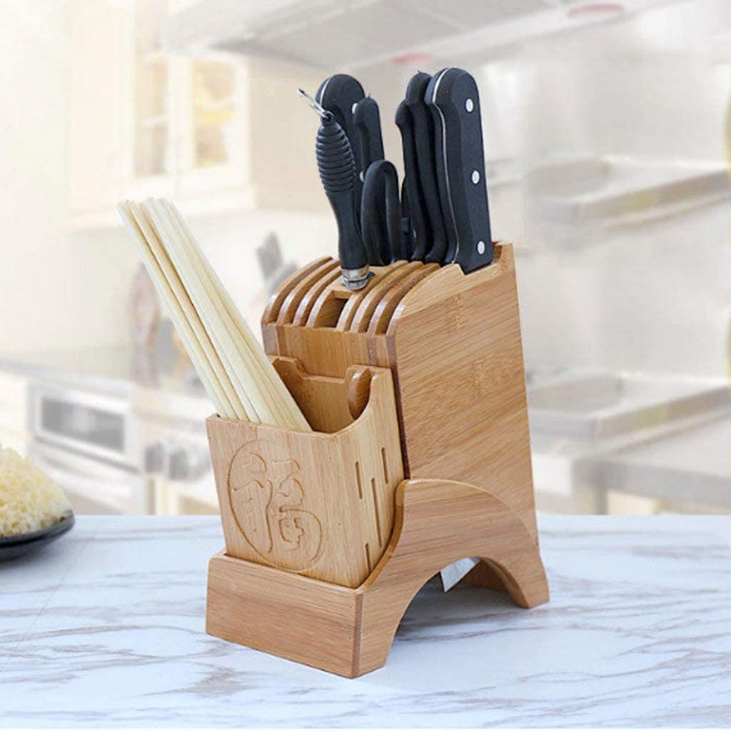 Bloque Cuchillos Cocina Soporte for Cuchillos De Cocina, Estante De Almacenamiento De Cuchillos De Chef De Madera, Bloque De Cuchillos De Bambú, Herramientas De Vajilla