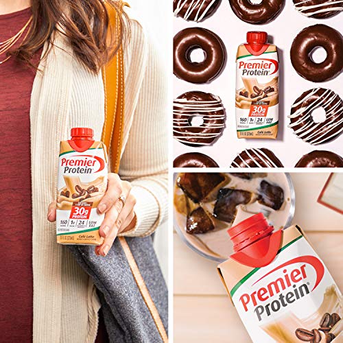 Image of Premier Protein Shake, Cafe Latte, 30g Protein, 1g Sugar, 24 Vitamins & Minerals, Nutrients to Support Immune Health, 11 Fl Oz, 4 Count (Pack of 4)