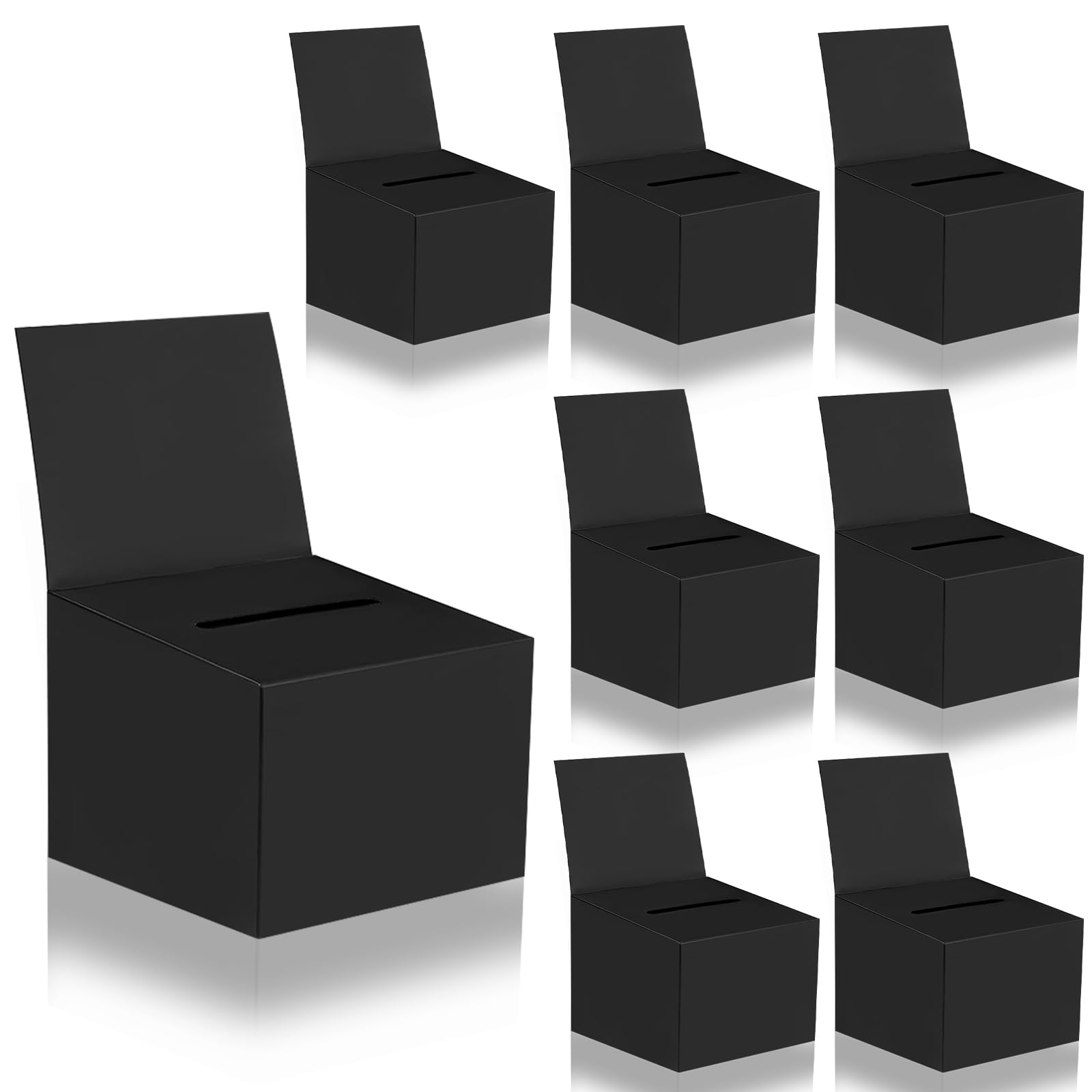 zzhxkjhky 8 Pcs Raffle Boxes Cardboard Box with Slot for Ticket and Removable Header, 6.5 x 4.5 x 4.5 Inch Ballot Box Donation Box Charity Box for