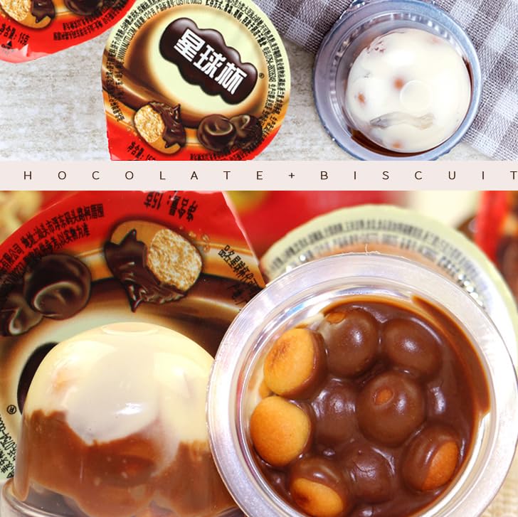Planet Cup - Chocolate Sauce Biscuit Balls, Cocoa Spread With Breadsticks, Sweet Biscuits In Milk Chocolate Cream, Chocolate Cookies, Candy Chocolate Biscuits, Nostalgic Snack Packs, Chinese Snack - 390 Grams 星球杯