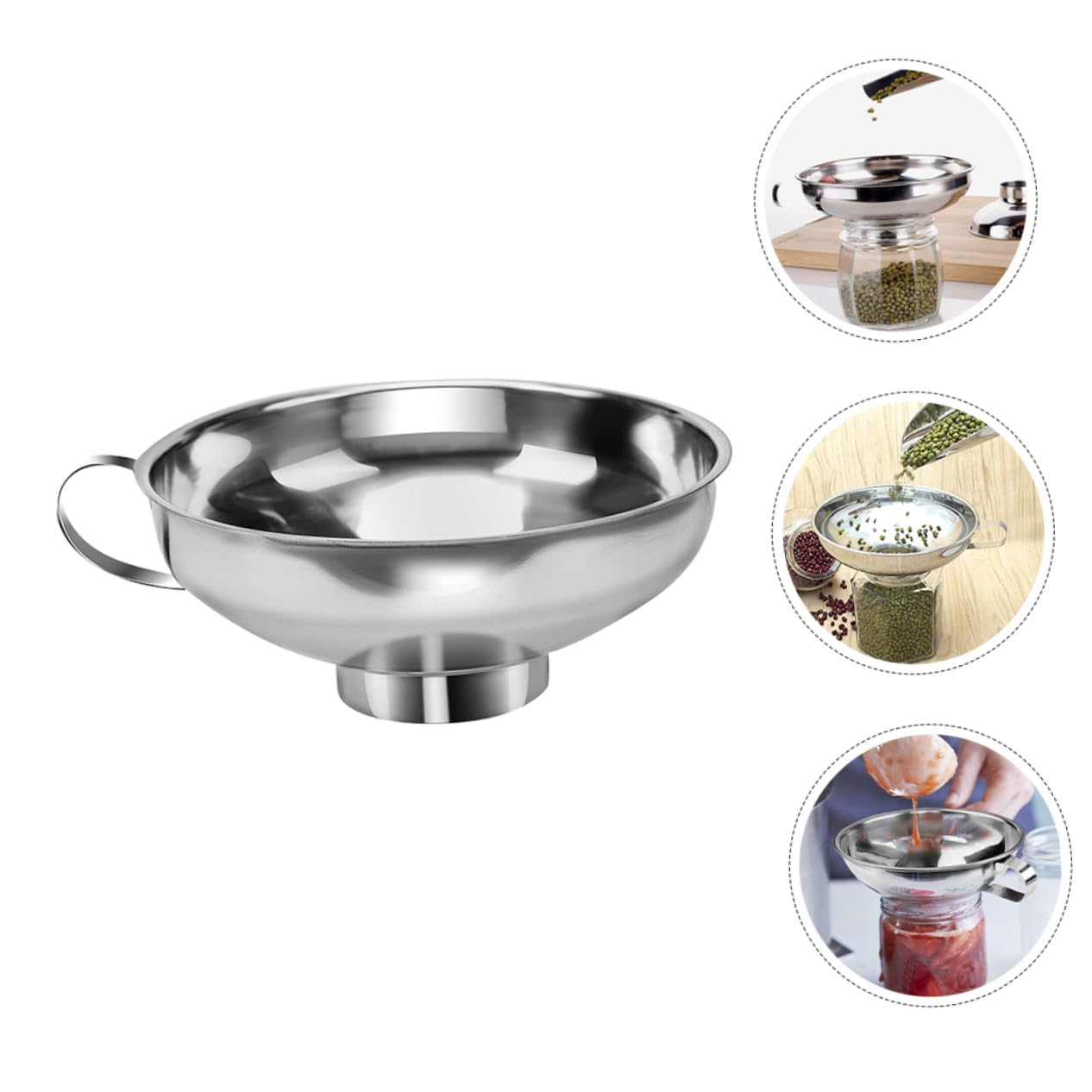 Garneck 4 Set Di Piccoli Imbuti in Acciaio Inox Imbuto Di Riempimento Con Maniglia Ergonomica Per Uso Da Cucina 2 Pezzi * 4