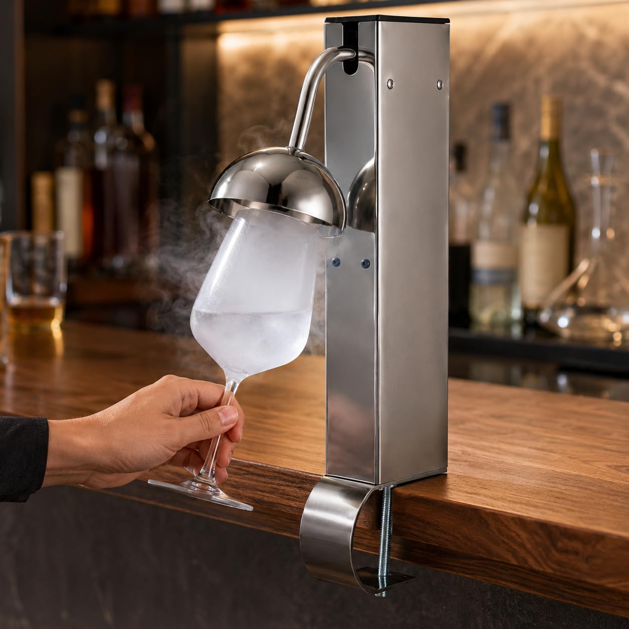 Enfriador de vidrio comercial, herramienta de acero inoxidable, escarcha bebidas en 6 segundos para cerveza, vino, cócteles, ideal para bares y uso doméstico