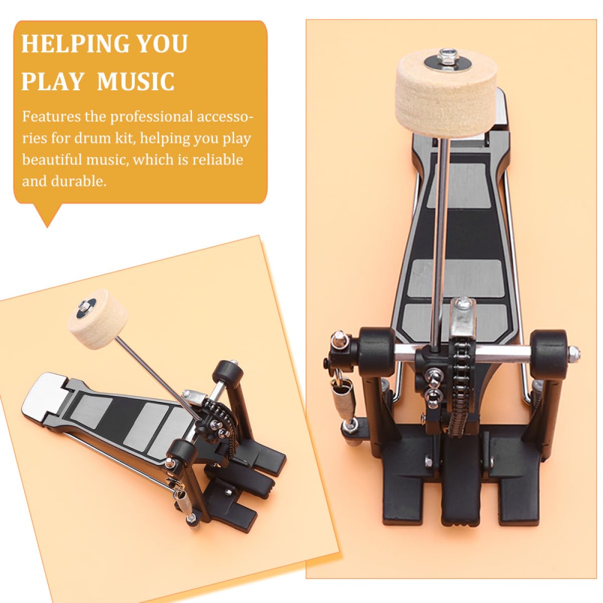 Toyvian Pédale De Grosse Caisse Professionnelle Simple Avec Design Précis Et Matériaux Pour Kit De Batterie Remplacement Fiable Et Élégant Accessoires De Percussion