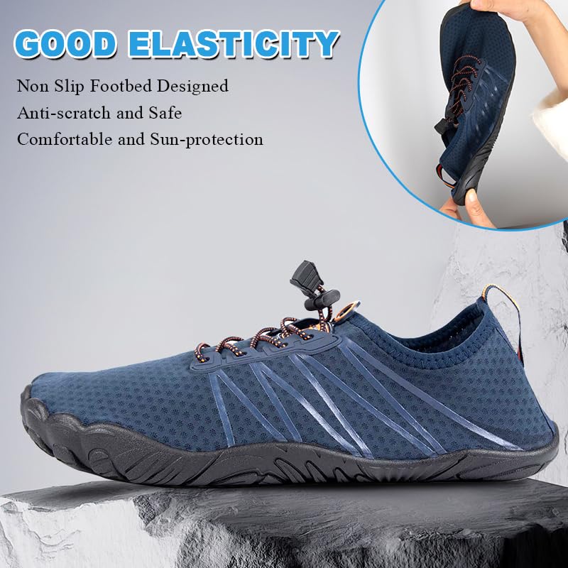 Barefoot Shoes for Men Lightweight Non Slip Quick Dry Hiking Running Walking Water Footwear Trail Breathable Wide Toe Aqua Socks Comfortable for Surfing Pool Swim Adventure Gym Fitness Yoga3