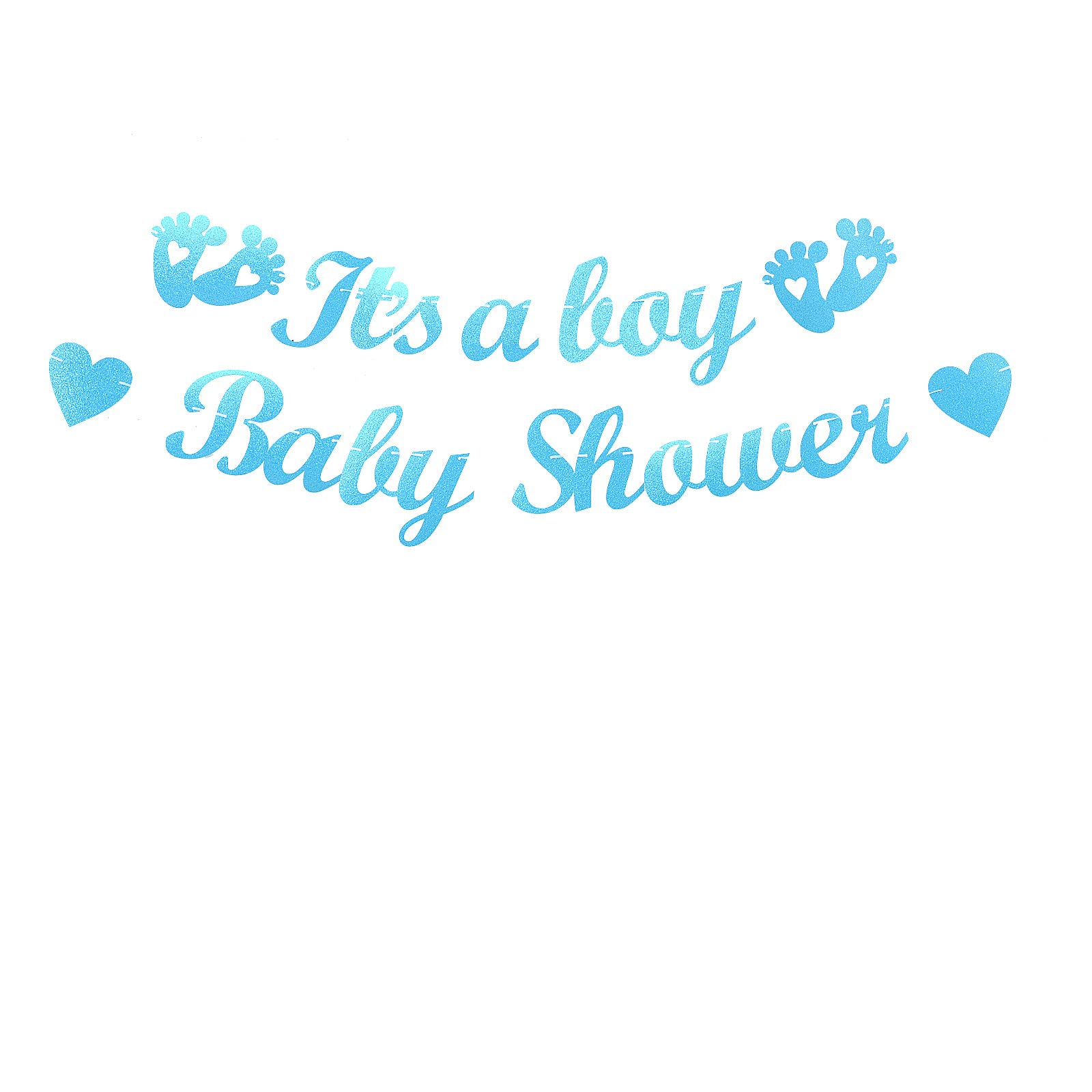 bng-bng It's a Boy Baby Shower Banner Glitter Bunting Baby Boys Shower Party Decorations for Gender Reveal Decoration Photo Props Backdrop Supplies Blue