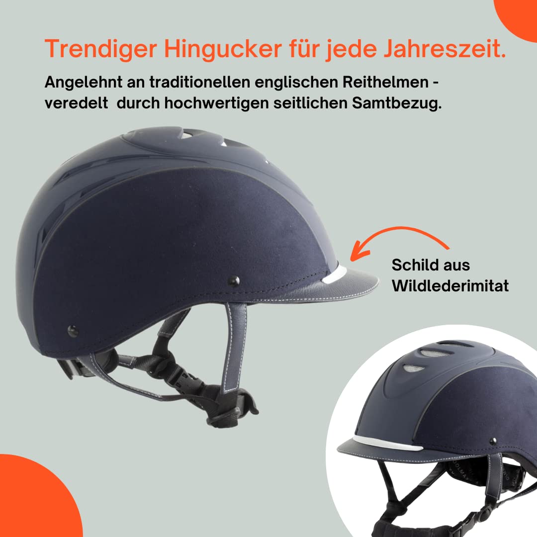 RL24 - Reithelm Perfection Plus | atmungsaktives & waschbares Innenfutter | Reitkappe mit Kinn- & Nackenschutz | Größe- & Kopfform verstellbar | Unisex Reitsport Schutzkleidung
