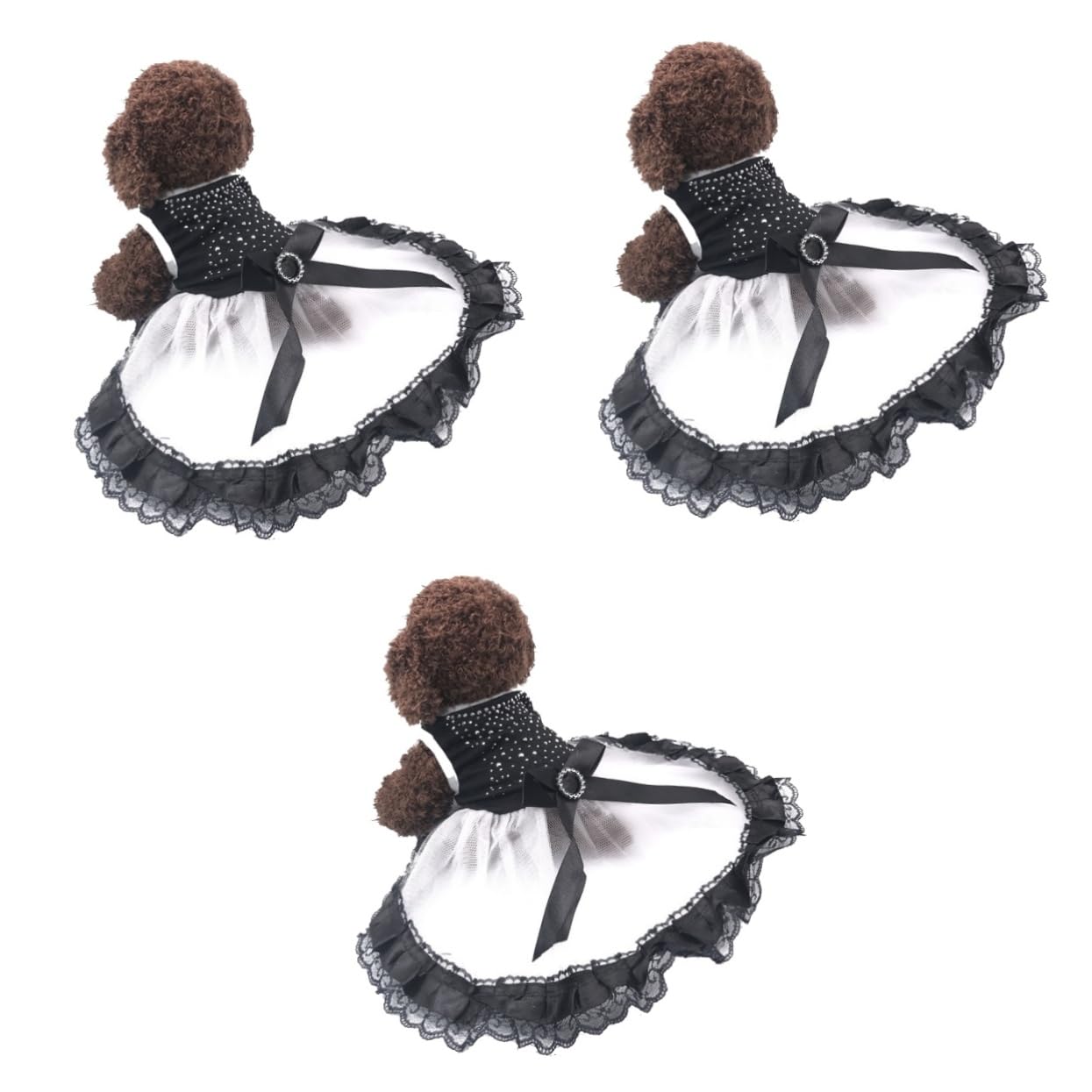 Robe de mariage pour chien XXL POPETPOP avec dentelle noire et costume de fête pour animaux