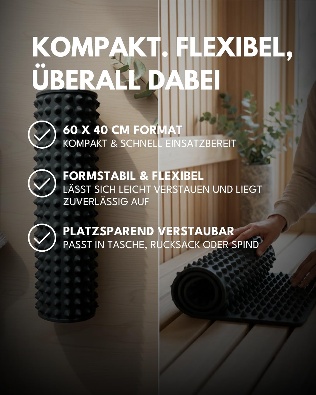 frihed. Punto Relax - Tappetino per massaggio e agopressione per sauna, in silicone antiscivolo, particolarmente robusto e resistente al calore, per sauna, bagno e casa