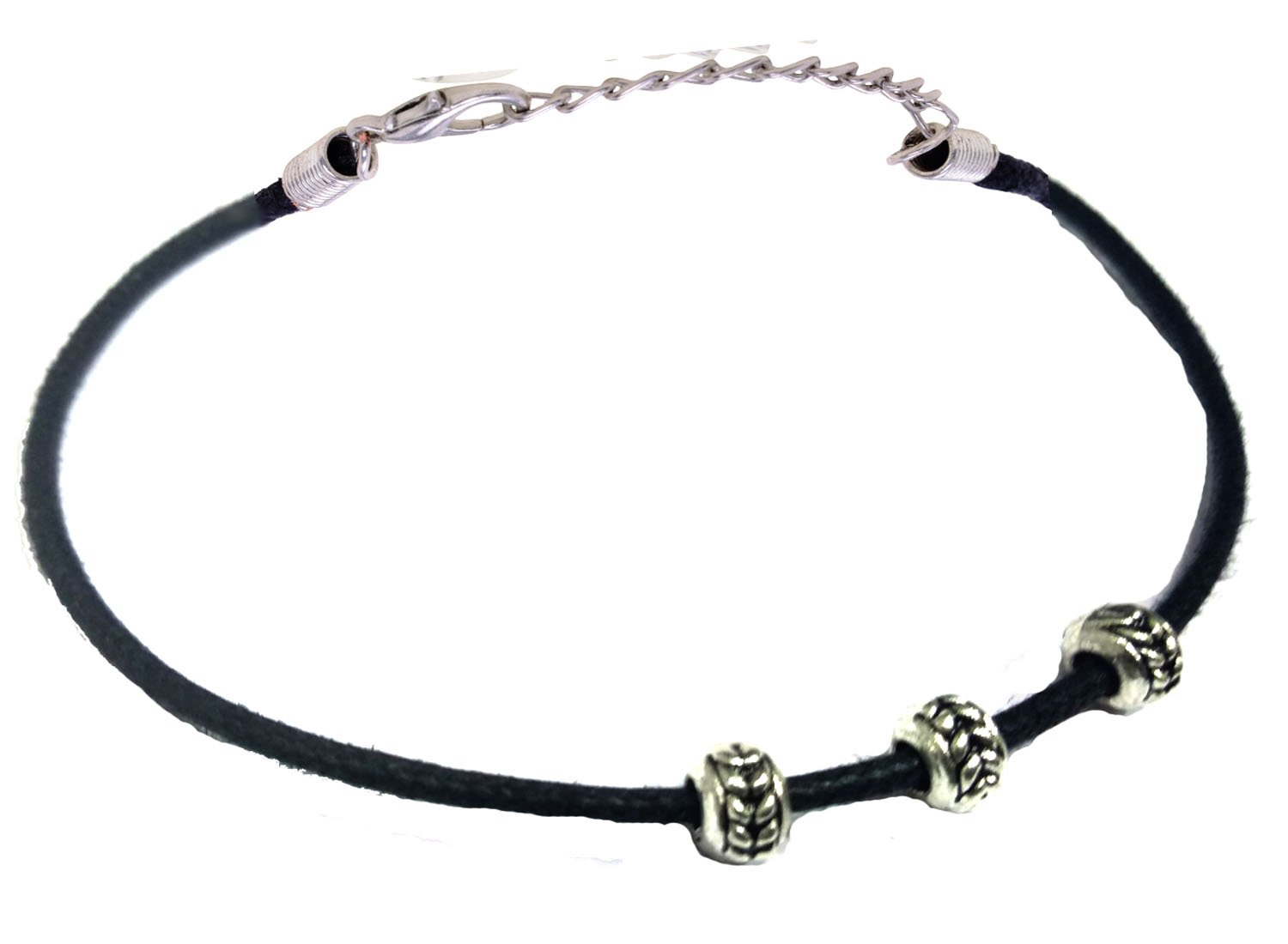 GURJARI JEWELLERS Silver with Beads Tyer Anklet for Girls (Black) (B07F69J764) Amazon Price History, Amazon Price Tracker