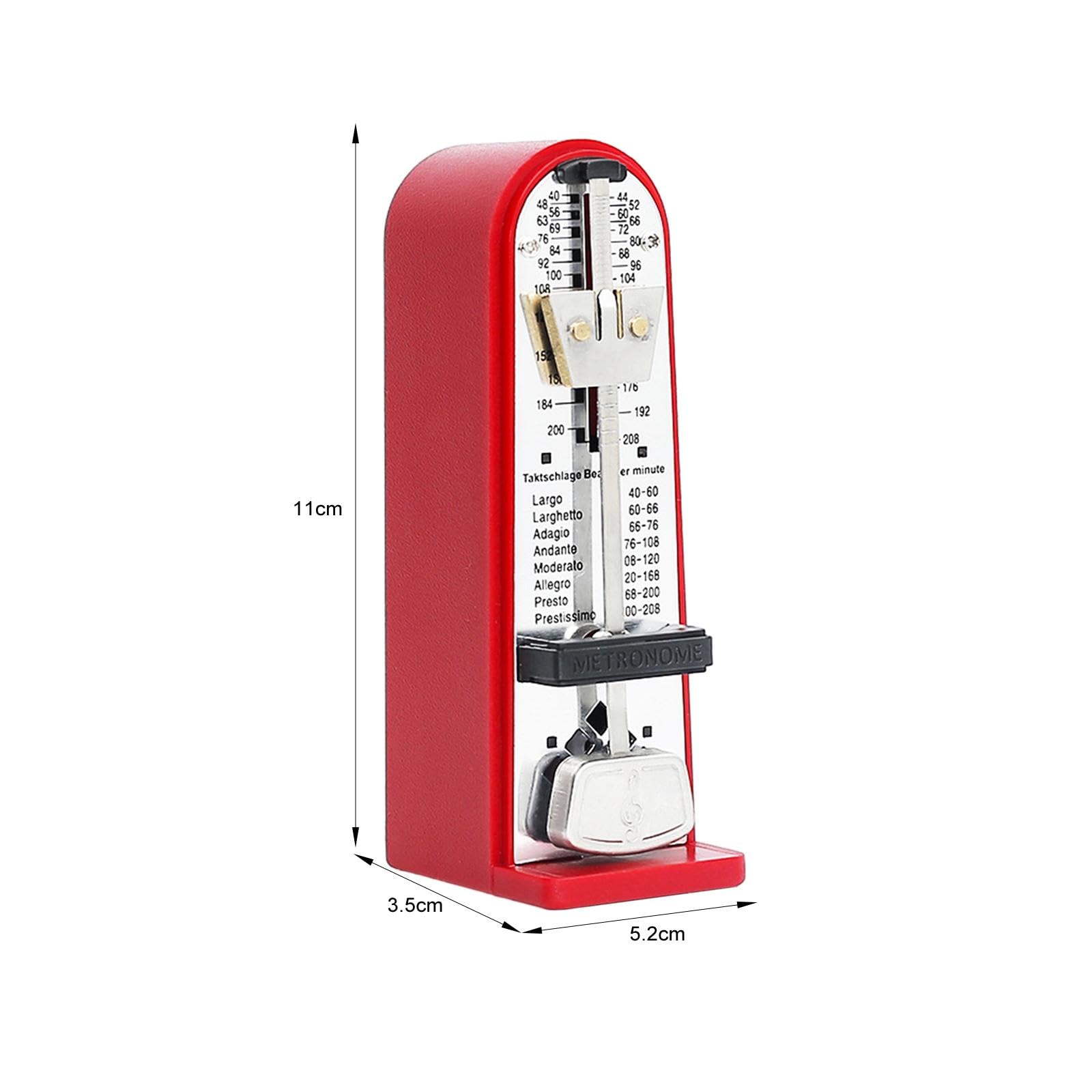 Metronomo Meccanico Per Musica - Alta Precisione, 40-208 BPM, Per Piano E Chitarra - Foto 2