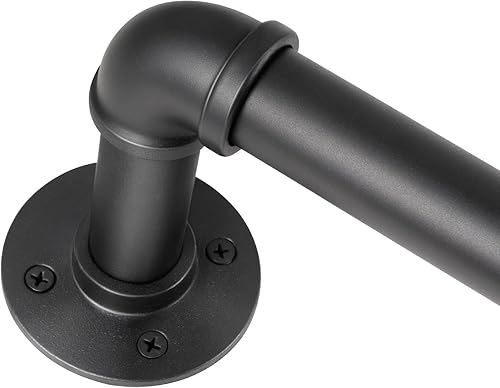 SOMINS Barras de cortina de 1 pulgada para ventanas de 32 a 72, barra de cortina opaca ajustable industrial para exteriores, poste de cortina