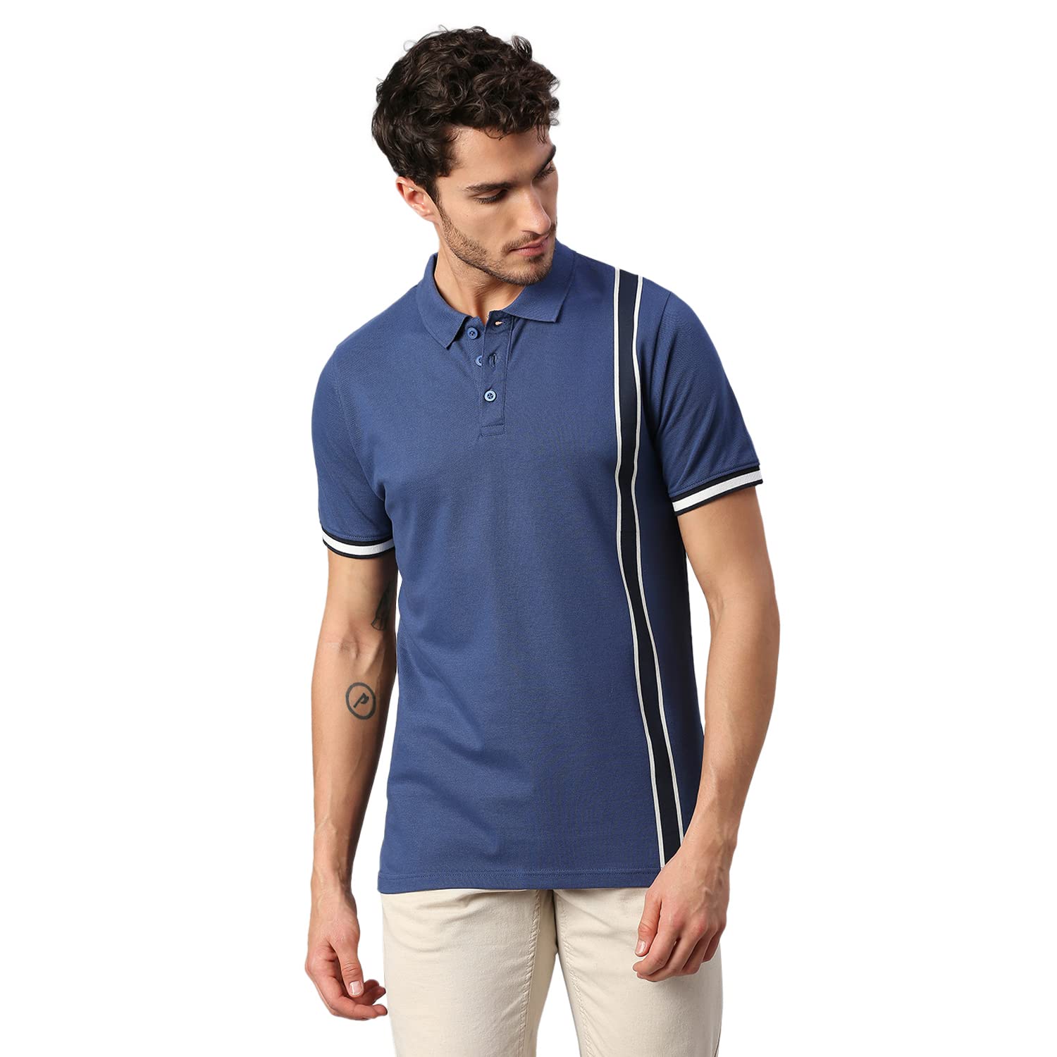 Dennis LingoMen's Slim Fit Burgundy Polo T-Shirt