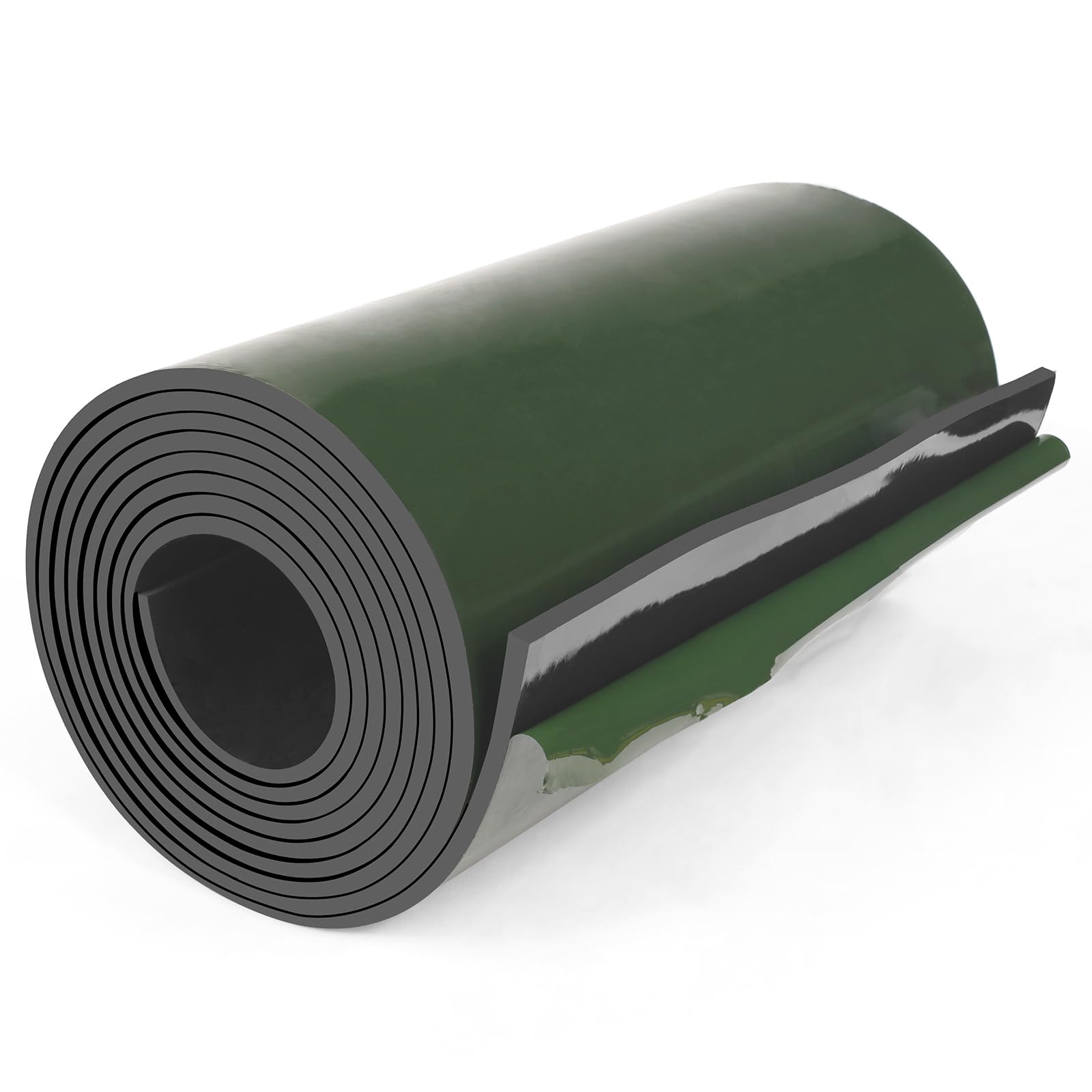 HooTown Adhesive Solid Rubber Strips, 12” Wide x 1/5" Thick x 120" Long Self Neoprene Rubber Sheets Rolls with Adhesive Backing for DIY Gaskets, Pads,