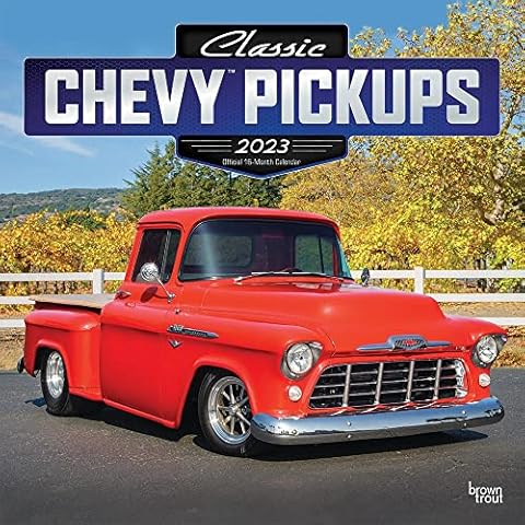 Classic Chevy Pickups OFFICIAL | 2023 12 x 24 Inch Monthly Square Wall Calendar | Foil Stamped Cover | BrownTrout | Chevrolet Motor Truck Cover