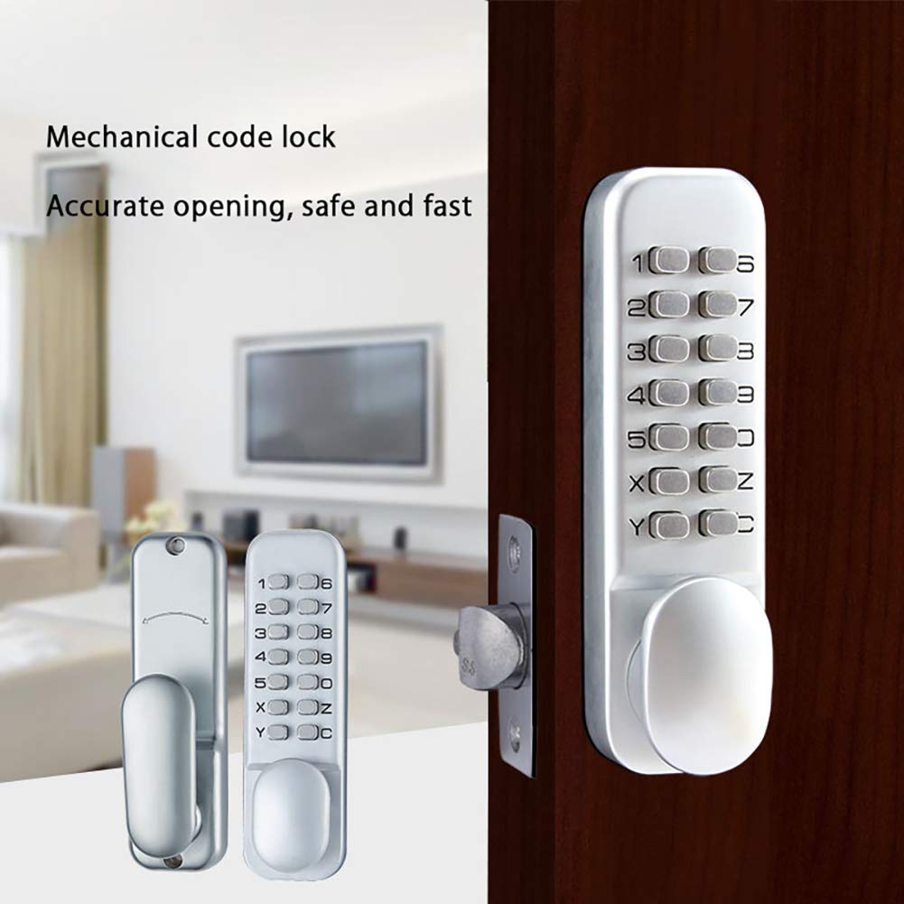 QWEASDF Serratura per Porta D'ingresso Senza Chiave, Serratura A Codice Meccanica, Impermeabile E Ignifuga, Adatta per Porte Interne Ed Esterne, Facile da Installare, Non Richiede Elettronica.