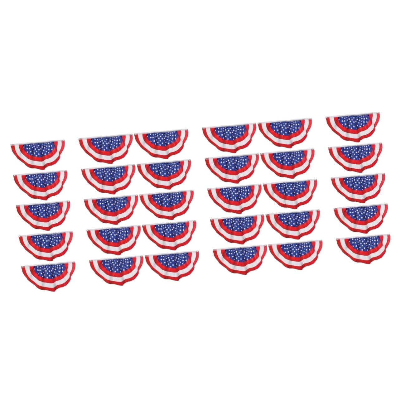 Yardwe 30 pcs American flag american US bunting flag independence day US flag USA pleated fan flag outdoor decor outdoor flag home decorations Creative Garden Banner Half-circle Flags
