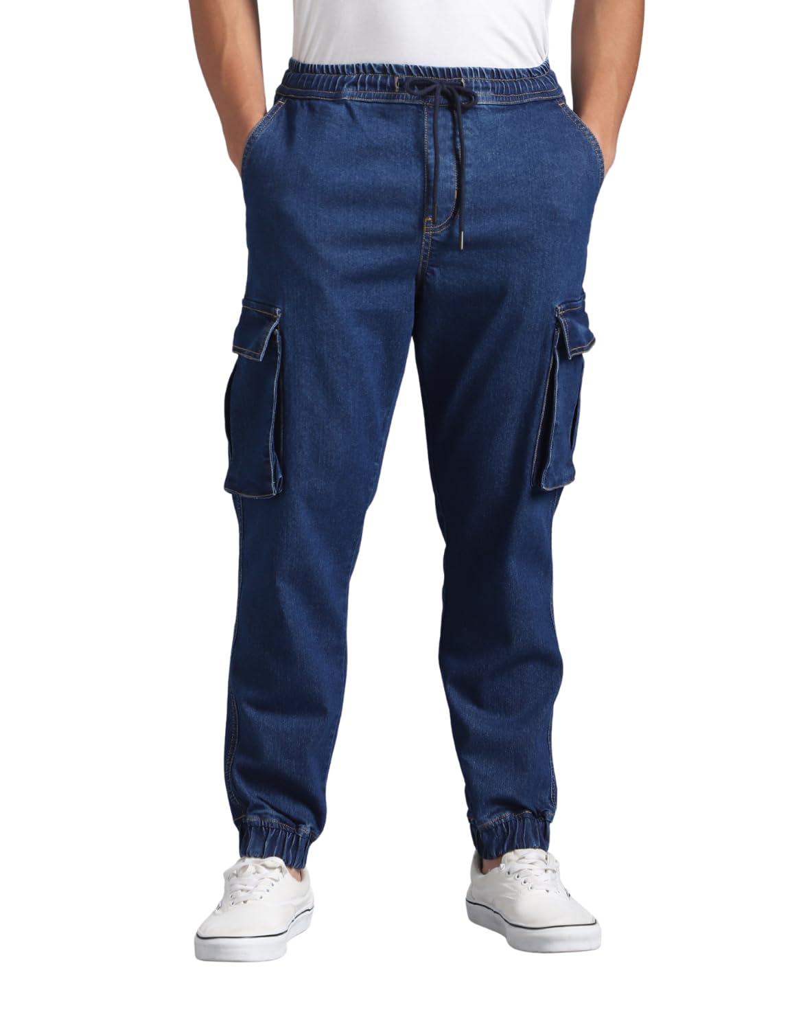 inkd Men's Regular Fit Joggers - Mid -Rise | Cotton Blend | Stretchable Fabric| Elasticated Waistband | Jeans for Men-picture-56