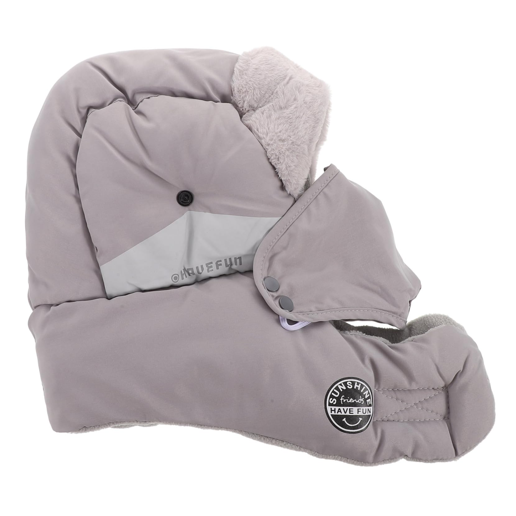 WOFASHPURET Warm Outdoor Hat Ear Flaps Men's Women's Faux Fur Hat for Cold Weather Light Grey