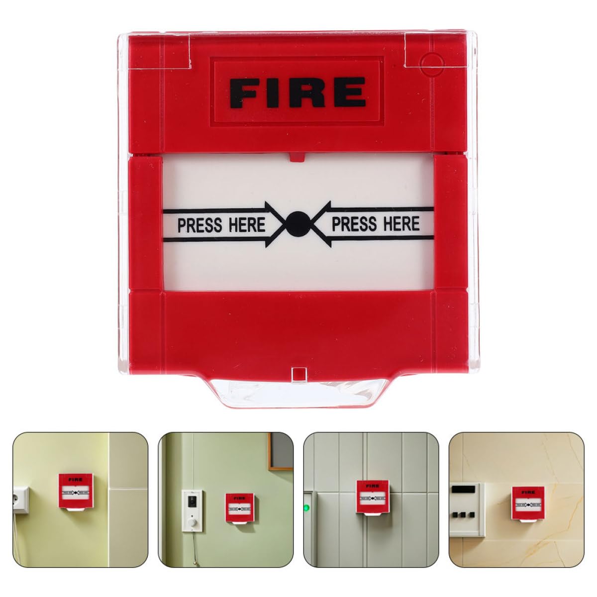 Ipetboom Botón de Alarma de Emergencia Rojo para Espacios Privados y Hogar, Fácil Instalación y Diseño de Respuesta Rápida, Pack de 2 Unidades de Plástico
