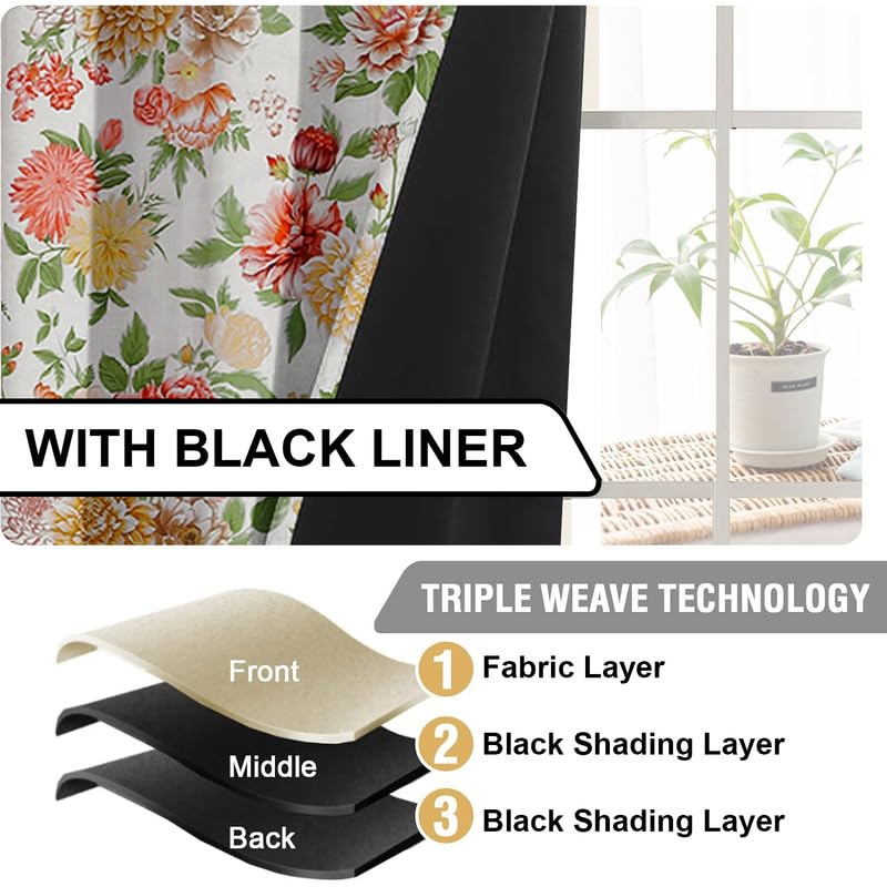 Image of Cloth Fusion Printed 100% Blackout Long Door Curtains 8 Feet Set of 2