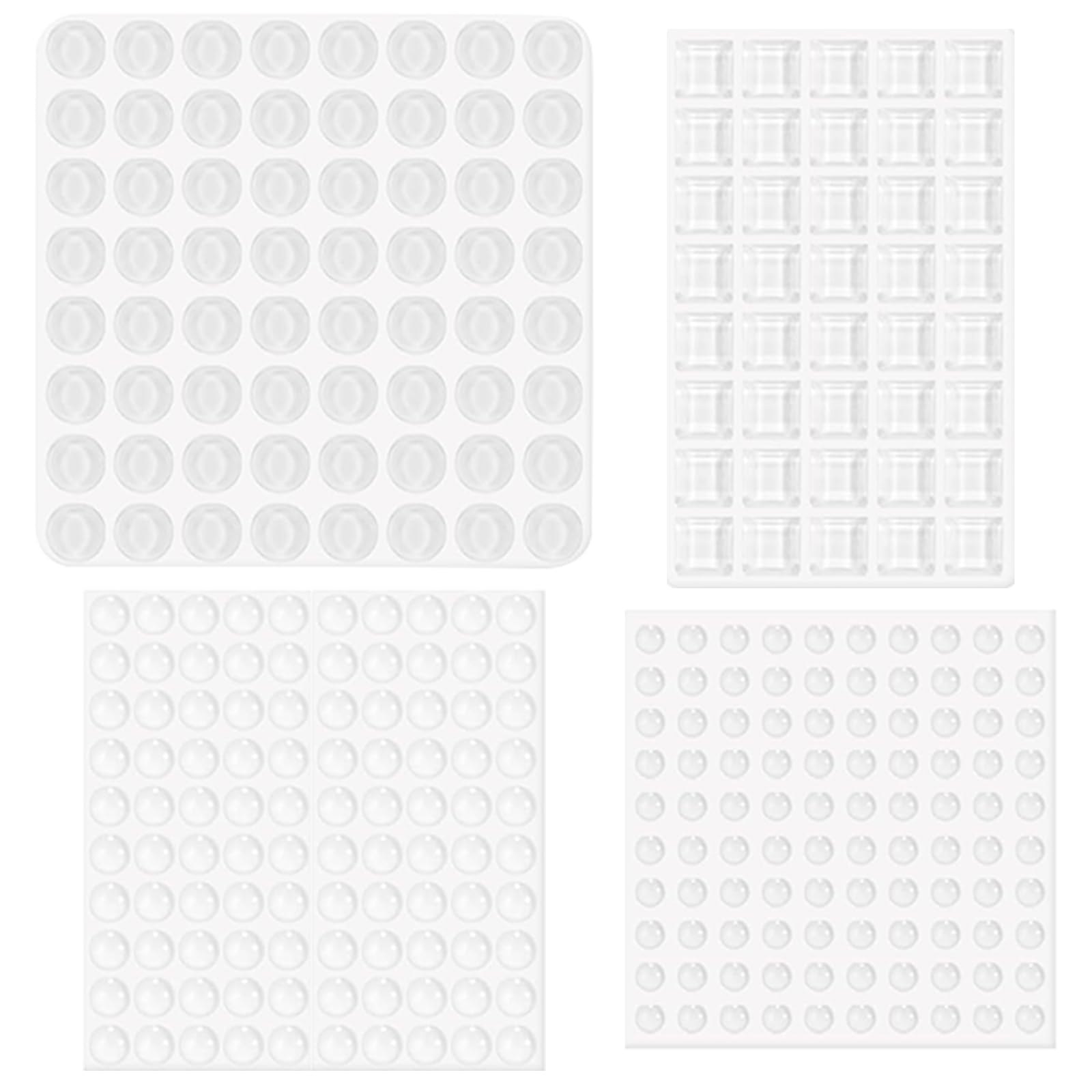 Yicoovey Transparent Colour Pack Of 340 Transparent Rubber Buffers, Self-Adhesive Elastic Door Buffers, Door Buffer For Doors