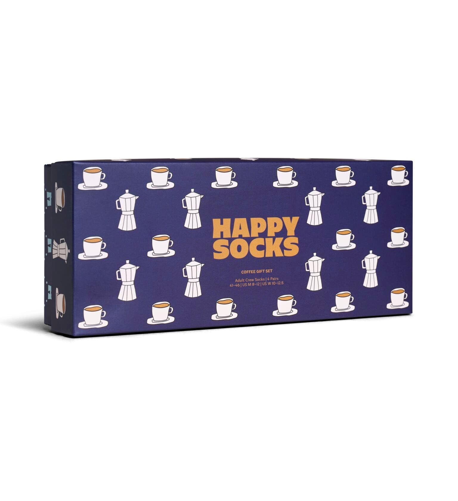 Happy Socks Chaussettes montantes à motif de café pour homme et femme, 36-40 & 41-46