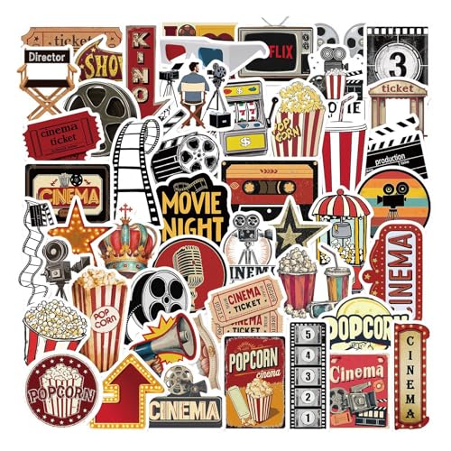 Bubaxuce 100 Piezas De Pegatinas Estéticas De Cine, Etiquetas