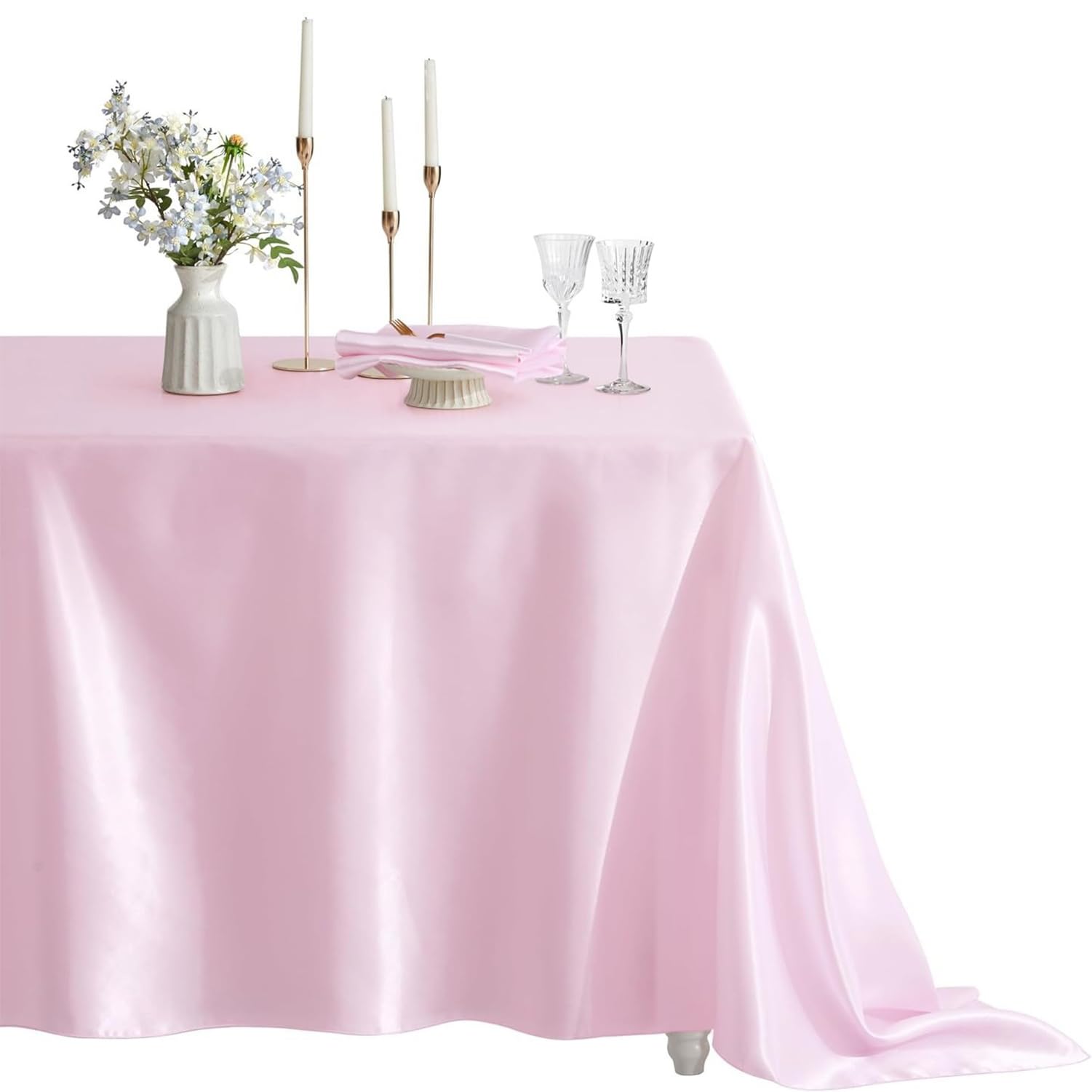 Jyswx Rectangle Tablecloth 150x300cm(pack of 2) – Pink Table Cloth Party Machine Washable, Durable Polyester Table Cover for Weddings, Dining, Parties & Events