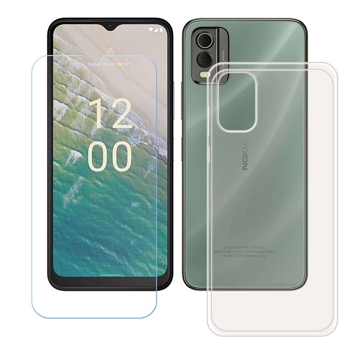CAXKJE Custodia per Nokia C32 (6.50 Pollice) + [4 Pezzi