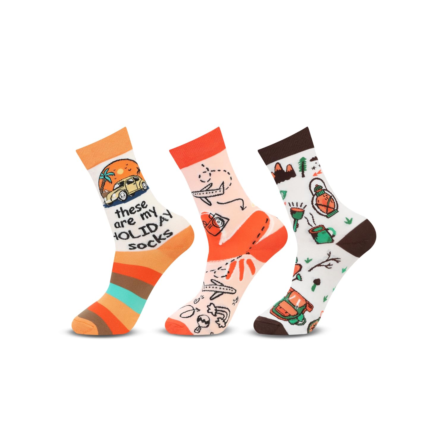 Bonjour Women/Girl Travel & Camping Designer Calf Length Socks