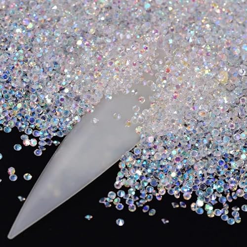 5000 Pcs Mini 1.2Mm Glass Crystals Diamond Iridescent Rhinestones Long Lasting Ab Shine Like Swarovski For Nail Art Diy Crafts& Nail Beauty Makeup Decoration (1.2Mmab(5000Pcs)) #TOP2