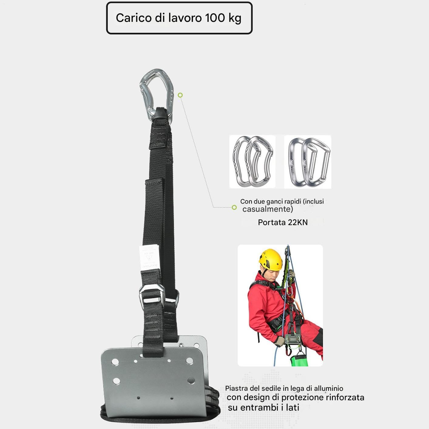 Generico Imbragatura Arrampicata Regolabile e Confortevole per Uomo e Donna Attrezzatura Sicurezza per Principianti Arrampicata Sportiva Alpinismo e Attività Outdoor