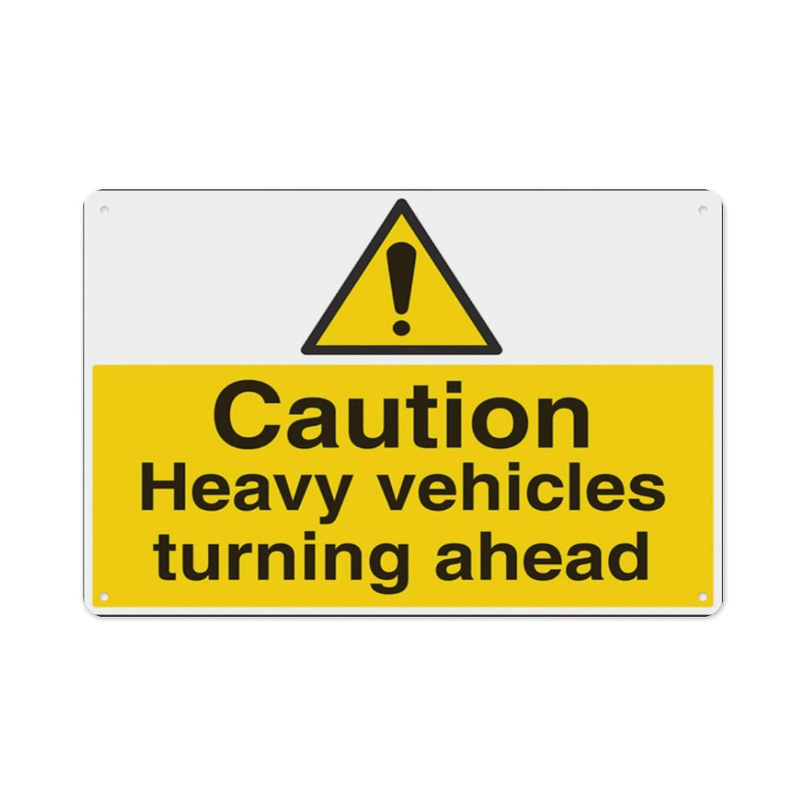 peiyeety Heavy Vehicles Turning Aluminum Tin Warning Signs For Home Outdoor Garden 8X12 Inches