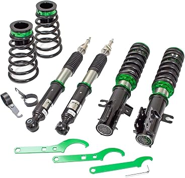 Rev9 R9-HS2-156_2 Hyper-Street II Coilover Suspension Lowering Kit, Mono-Tube Shock w/ 32 Click Rebound Setting, Full Length Adjustable, compatible with Nissan Versa N18 2020-23