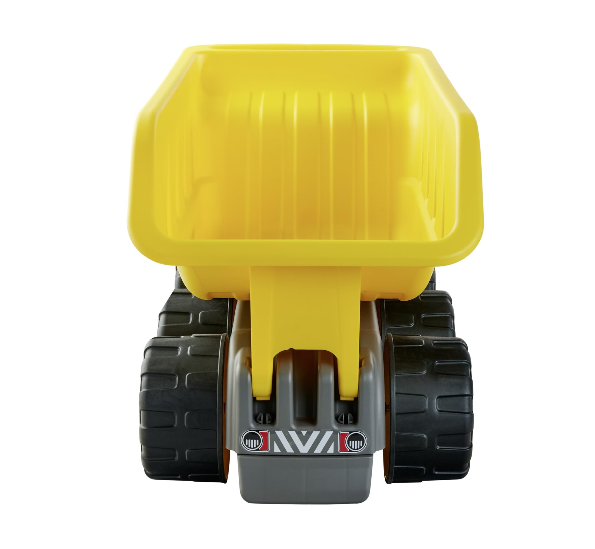 Big Power Worker Mega Kipper (65 cm) - XXL Kipplaster mit großer Kippmulde (Platz für 12,8 l Ladung) und 6 Reifen für drinnen & draußen, Baustellenfahrzeug für Kinder ab 2 Jahre, gelb