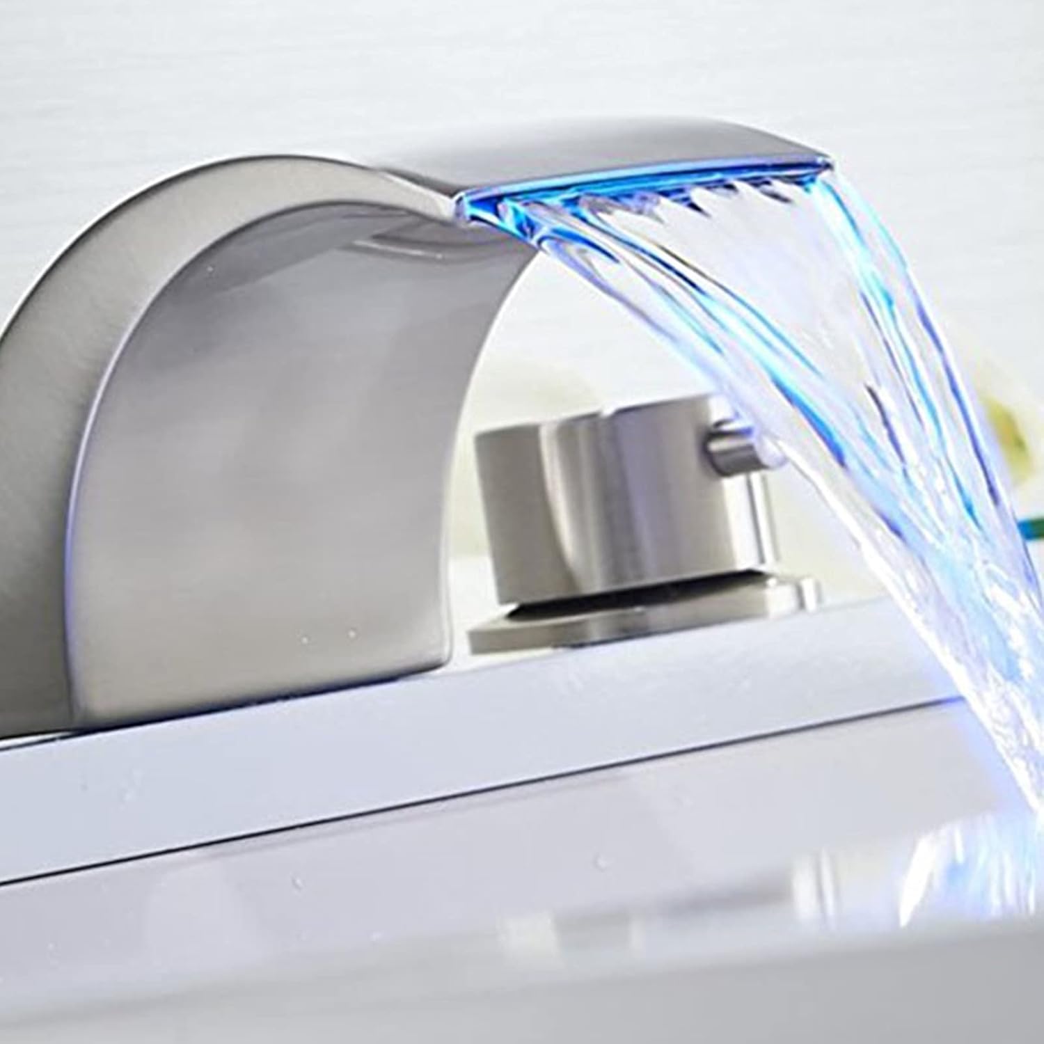 70% оƒƒ Dіѕсоunt Homevacious Widespread Bathroom Sink Faucet Led Light Waterfall Bath Tub Garden Brushed Nickel 8-16 inch 2 Handles 3 Holes Commercial Lavatory Modern Contemporary Faucets Deck Mount Basin Mixer Tap