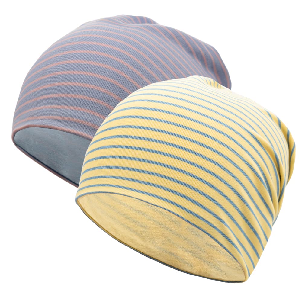 EMPIRELION 9" Multifunctional Lightweight Beanies Hats 2 Pack, Running Skull Cap Helmet Liner Sleep Caps for Men Women