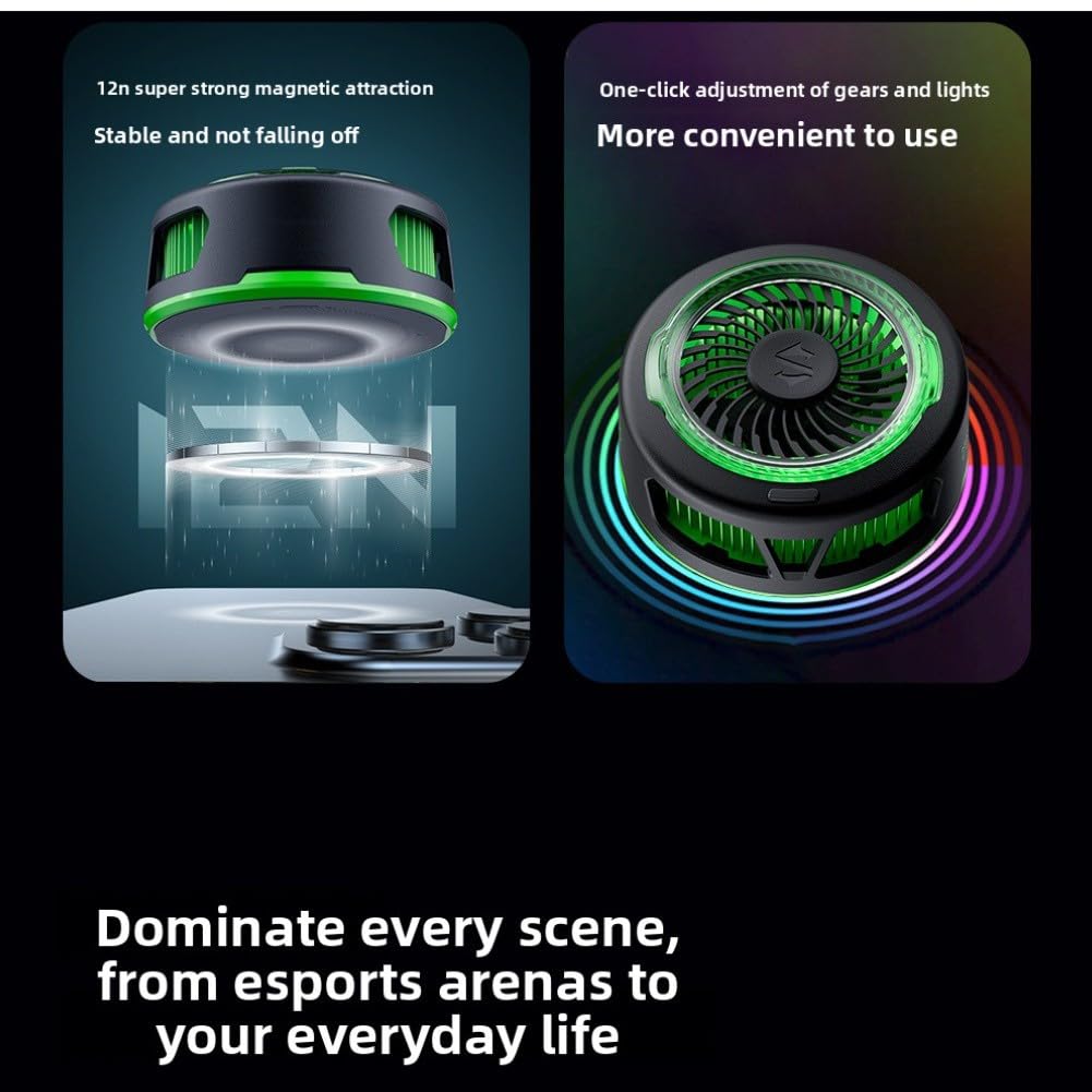 ZYWUOY Radiatore a semiconduttore per telefono, 35 W, con clip in ABS con RGB per gaming, compatibile con telefoni cellulari e console