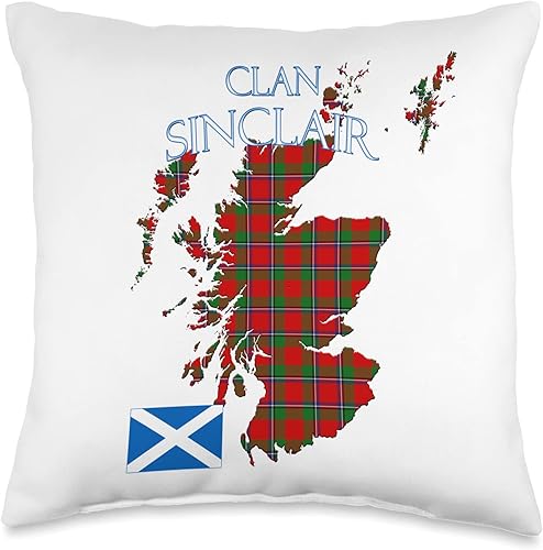 Sinclair Scottish Clan Tartan Scotland - Almohada de 16 x 16 pulgadas, multicolor