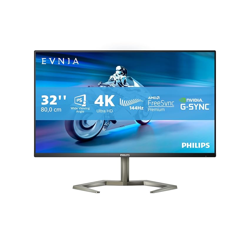 Immagine del prodotto Philips Evnia Gaming 32M1N5800A - 32 Pollici 4K Monitor, 144Hz, 1ms GTG, IPS, Smart Image HDR, Altoparlanti, Altezza Regolabile, USB Hub (3840 X 2160 @ 144Hz, HDR 400, HDMI 2.1 / DP 1.4 / USB 3.2)
