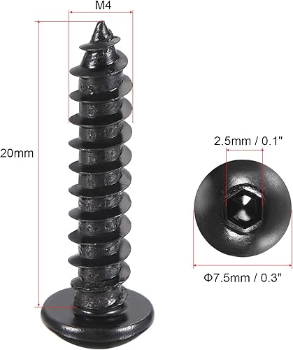 Miniatura 10 de uxcell Tornillos autorroscantes hexagonales, tornillo de madera de acero al carbono M3 x 0.787 in 100pcs