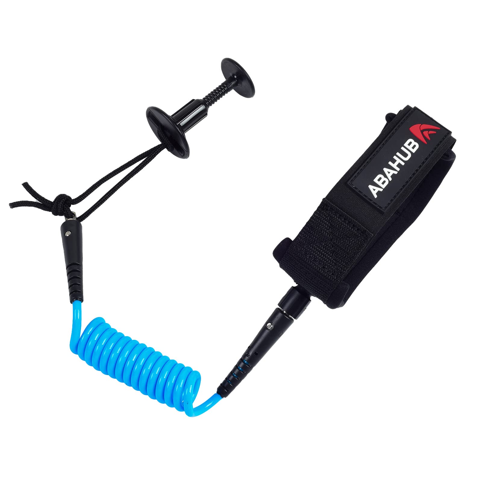 Abahub Premium 4ft Bodyboard Leash, 5.5mm Thick Coiled Wrist Surf Body Board Leashes with Plug for Bodyboarding, Blue โ image 1