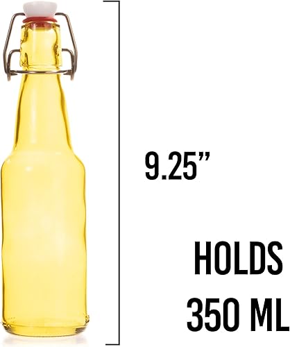 Miniatura 2 de Botellas de cerveza Grolsch de vidrio (paquete de 6, 11 oz.11.2 fl oz), sellado hermético con tapa abatibletapones abatibles, suministros de