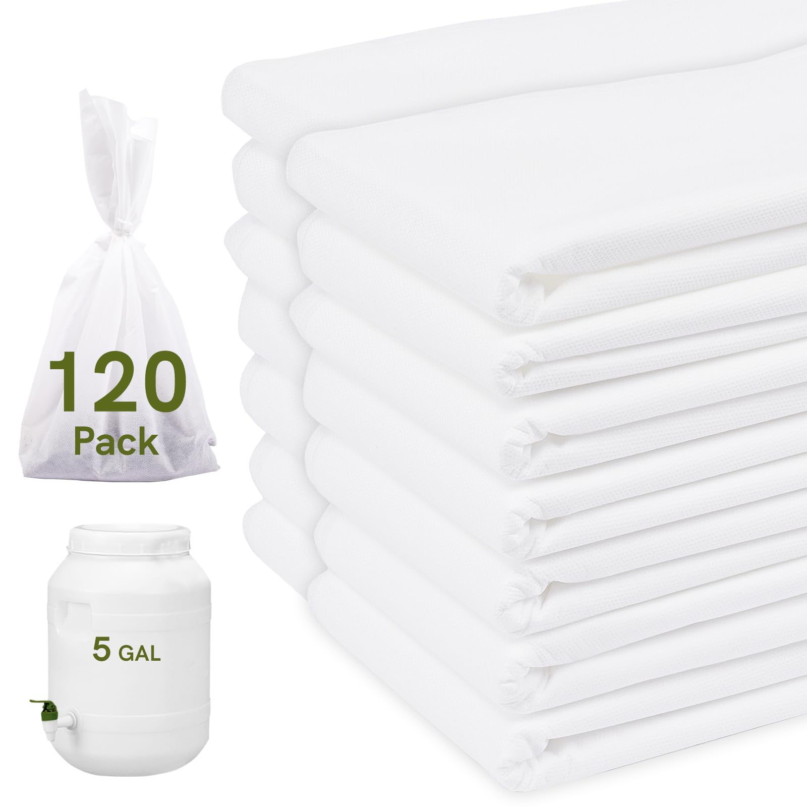 FriCARE Cold Brew Bags Coffee Filters 20" x 20" for Commercial 5 Gal Cold Brew Coffee Maker Coffee Shop Supply - Large Strong Disposable Coffee Filter - No-tear Filter Replacement - 120 Pack, White