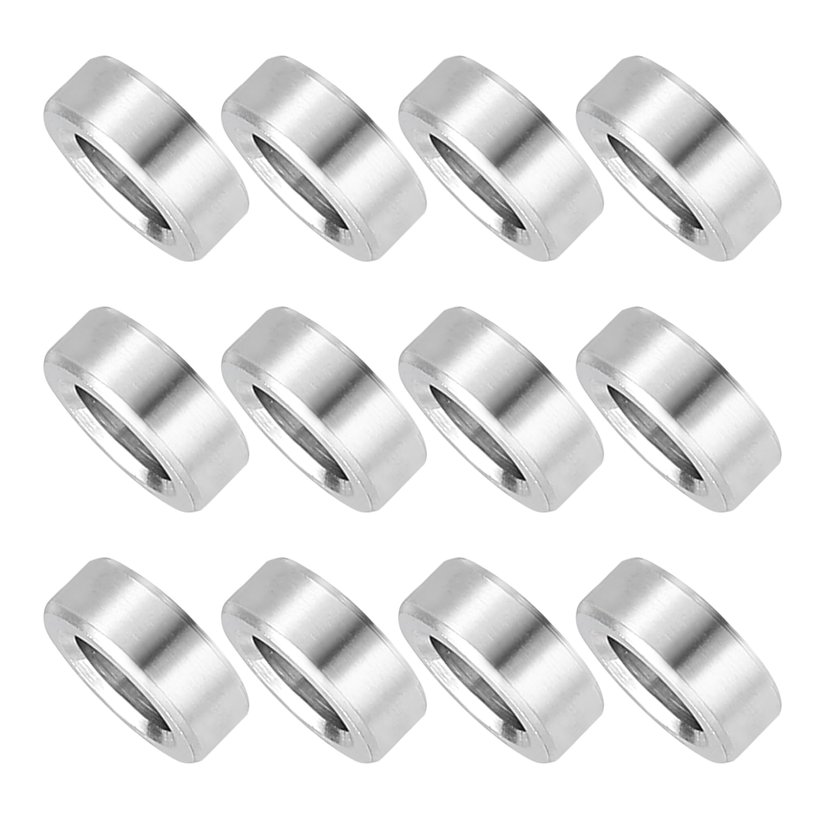 PATIKIL 12 Pcs Stainless Steel Spacers, 4mm ID x 8mm OD x 3mm Height 304 Stainless Steel Bushing Screw Standoff Unthreaded Round Spacer for 3/16" M4