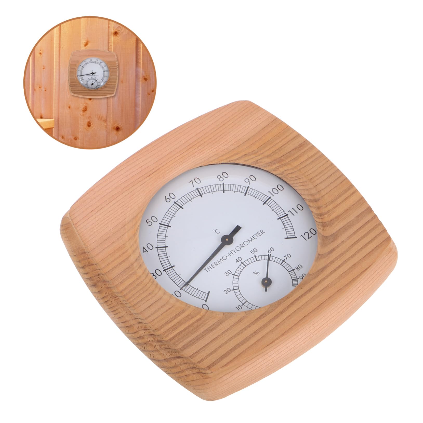 Sauna Thermometer Hygrometer mit Feuchtigkeitsmesser für Innenräume Präzises Bad Temperaturmessgerät Vielseitig für Sauna Dampfbad und Badezimmer Wasserresistent Wandmontage