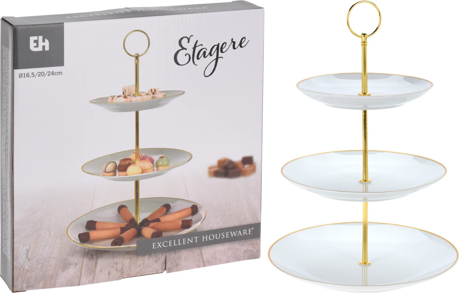 Alzata Frutta 3 Piani Fouvin | In Metallo | 31-25-20 Cm | Organizza Cucina E Piano Cottura - Foto 8