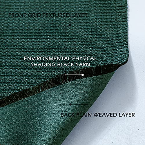 Mingshire Checkered 99% Blackout Drapery Panels, Noise Reducing Thermal Insulated Lattice Textured Ring Top Black Out Window Curtains (Two Panels, 52 X 84 Inch, Dark Green) #TOP5